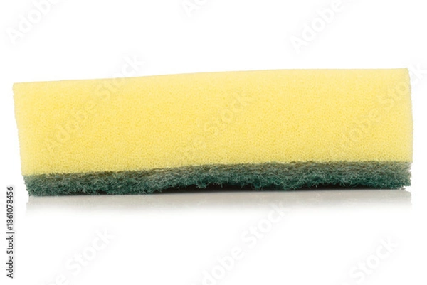 Obraz Dish scrubbing sponge isolated on white background