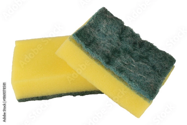 Obraz Dish scrubbing sponge isolated on white background