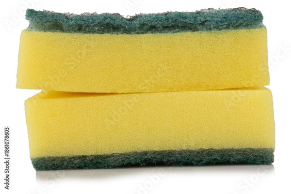 Obraz Dish scrubbing sponge isolated on white background