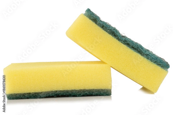 Obraz Dish scrubbing sponge isolated on white background