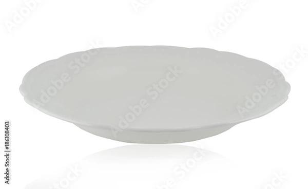 Fototapeta Empty plate. Isolated on white background.
