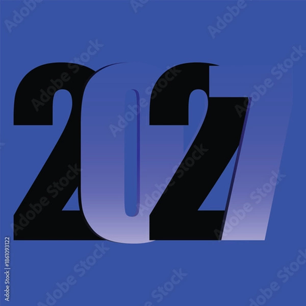 Obraz 2027 Year Number with Blue Gradient Effect
