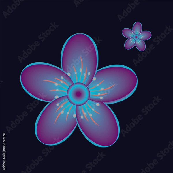 Obraz Vibrant Abstract Gradient Flower illustration EPS Vector