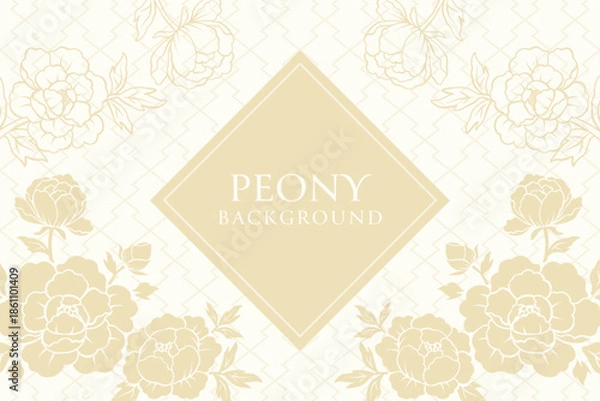 Obraz Elegant peony flowers background illustration