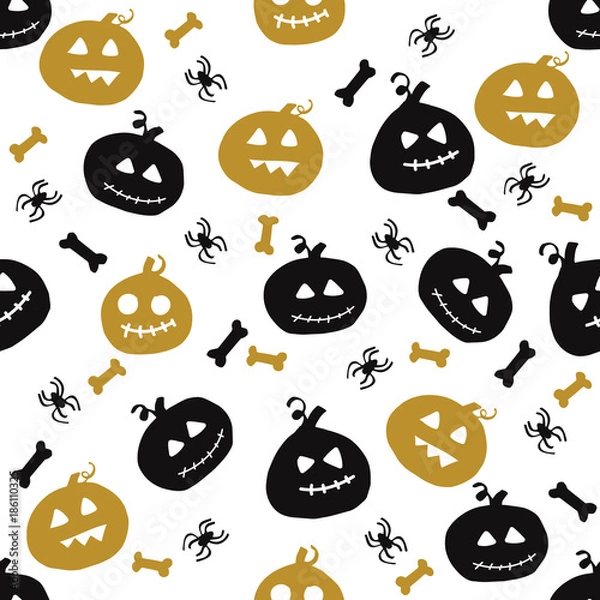 Fototapeta Seamless pattern with Halloween Design. Vector illustration.