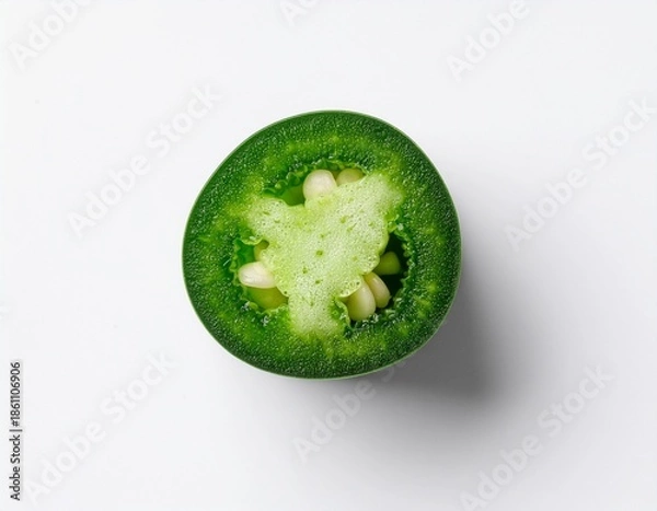 Obraz Fresh jalapeño ring isolated with small shadow