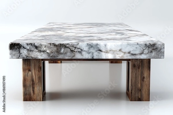 Fototapeta Modern rectangular marble top dining table high resolution picture