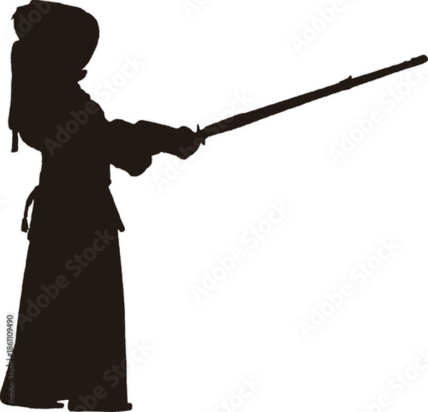 Obraz 日本の武道である剣道のシルエット