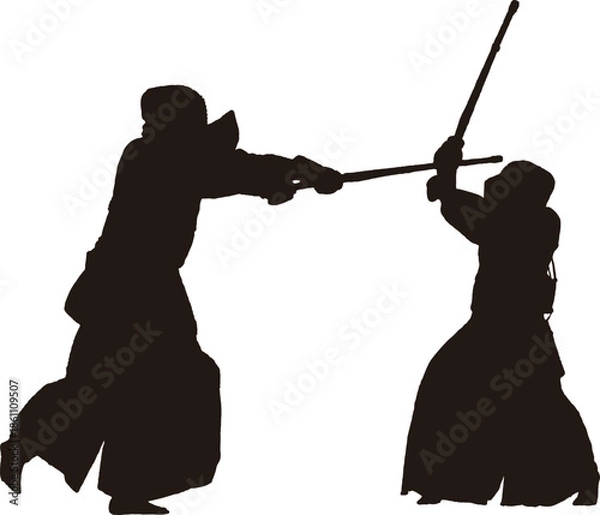 Obraz 日本の武道である剣道のシルエット