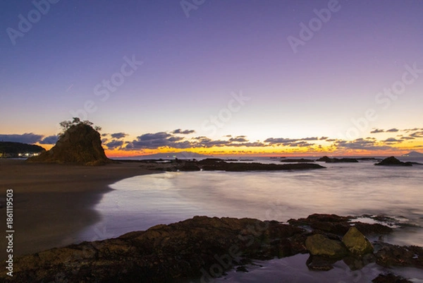 Obraz 伊豆今井浜から見た夜明け