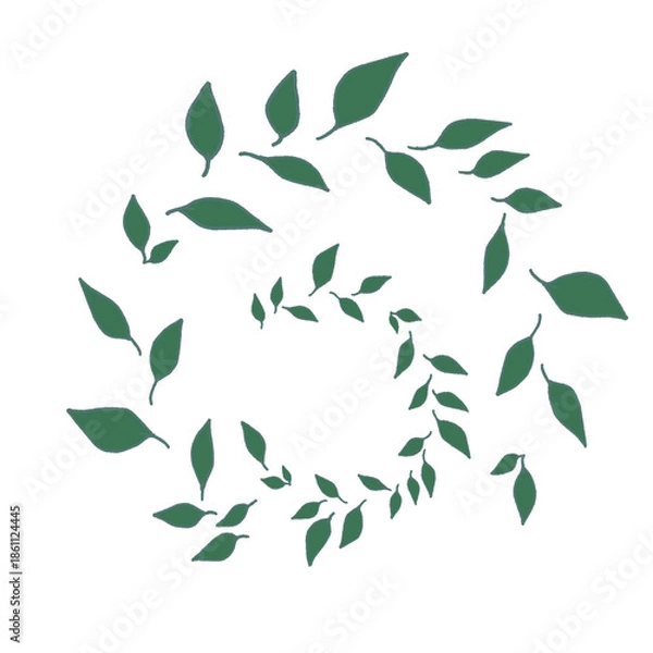 Obraz falling leaves form a circular vortex without a background