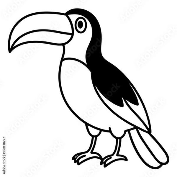 Obraz Toucan line art vector