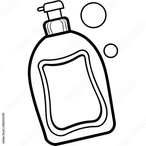 Obraz Shampoo line art vector