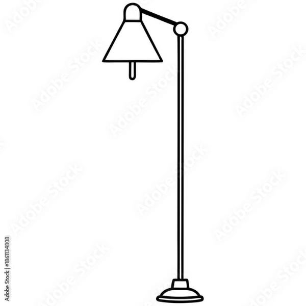 Obraz floor lamp  line art vector