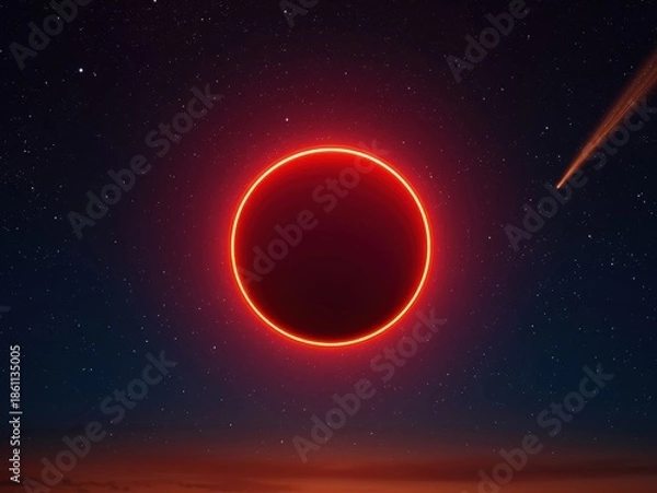 Obraz Stunning solar eclipse in the night sky