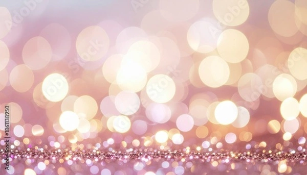 Fototapeta 強くぼやけたソフトフォーカスの背景画像　カラフルな光点、イルミネーションのイメージ画像　お洒落でかっこいいグラフィック素材