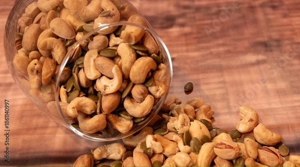 Obraz Snacks spilled out onto the table
