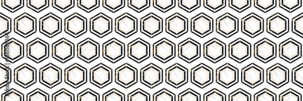 Obraz hexagon seamless pattern on white background, digital art.