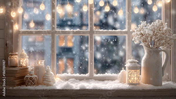 Obraz christmas tree in the window