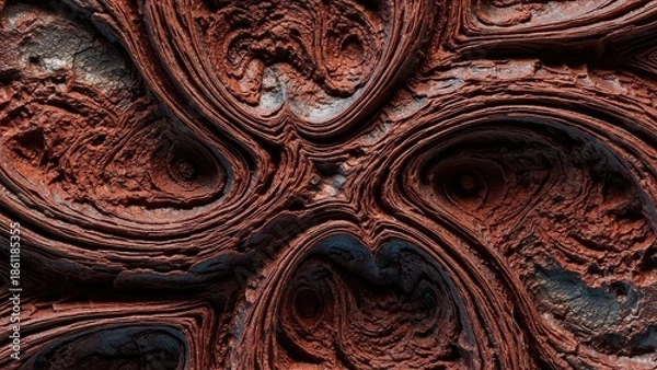 Obraz Abstract swirls of reddish brown textures creating a captivating organic pattern