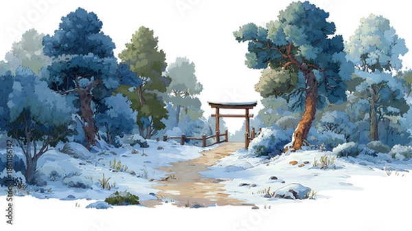 Obraz snow covered trees