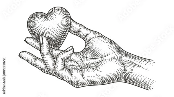 Obraz Hand holding heart