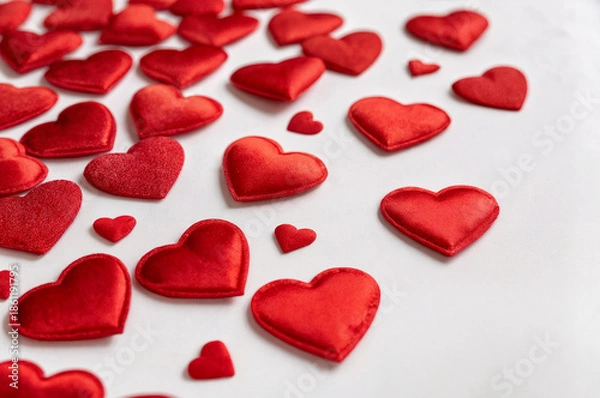 Obraz red hearts on a white background