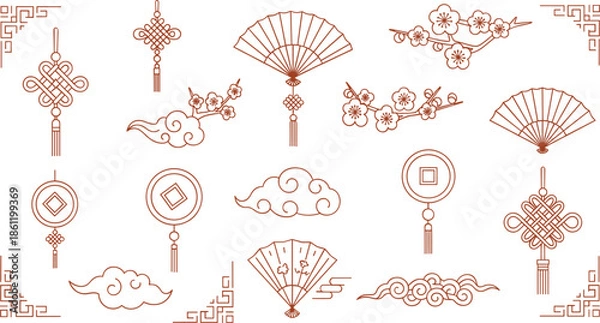 Obraz Elegant Chinese traditional design elements collection