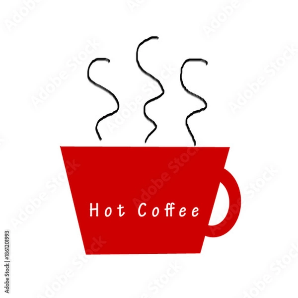 Obraz Hot Coffee Hand drawn and graphic