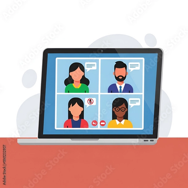 Obraz Virtual meeting in progress