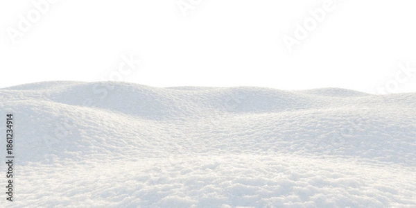 Fototapeta Clean Snow Surface Winter Landscape Background. 3D rendering.
