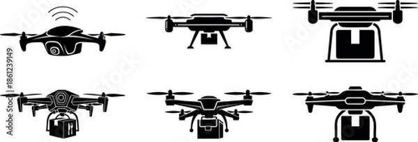 Obraz Drone silhouettes in various orientations