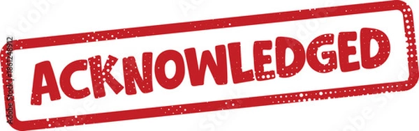 Obraz Red acknowledged stamp on white background