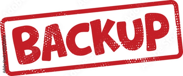Obraz Red backup stamp on white background