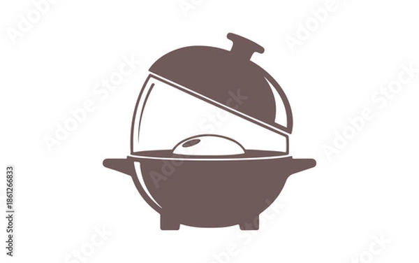 Fototapeta egg cooker in a colorful icon vector.
