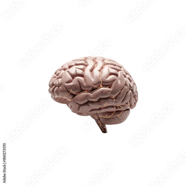 Fototapeta Human brain illustration on Transparent Background