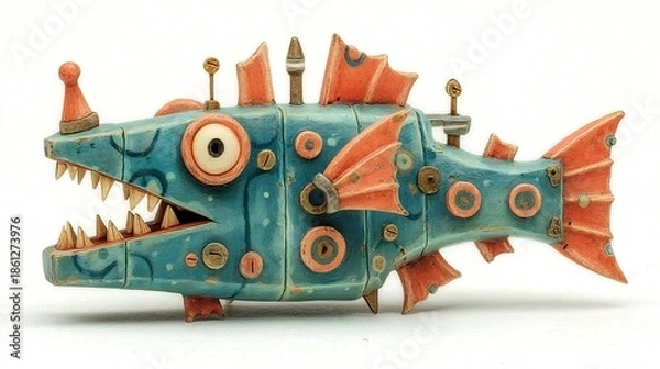 Obraz dragon head isolated on white