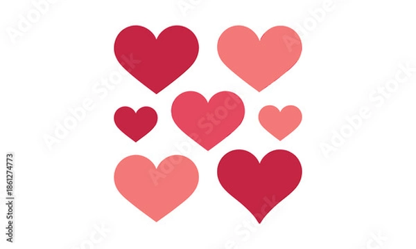 Obraz Romantic Heart Shape Icons Set