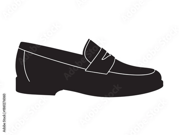 Obraz Loafer Icon Icon in silhoouette white background.