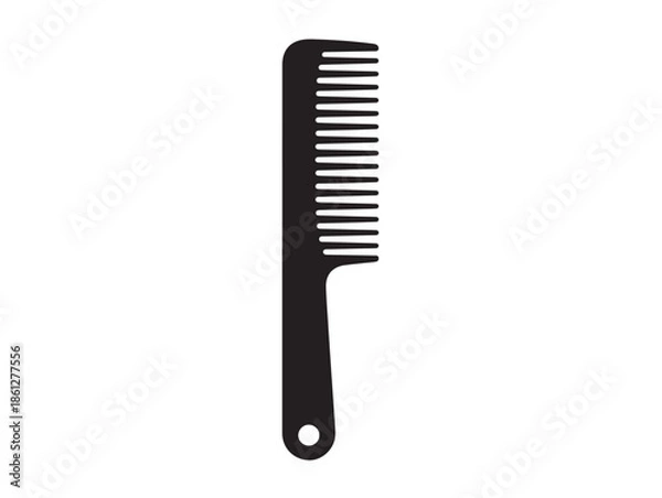 Obraz Pocket Comb in silhouette white background.
