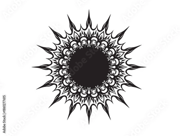 Obraz Radiant Orb in silhouette white background.