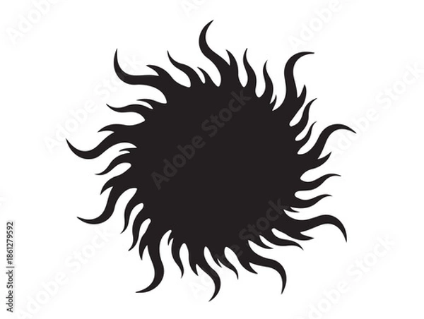 Obraz Sunflare in silhouette white background.