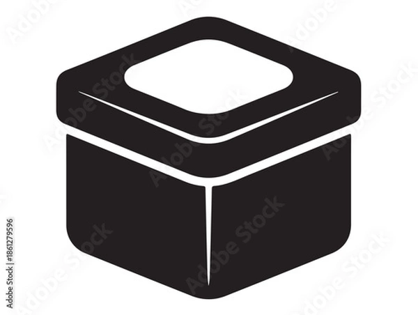 Obraz Transparent Cotton Box icon in silhouette white background.