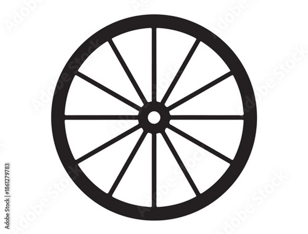 Obraz Wheel icon image in silhouette.