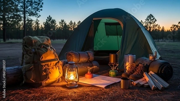 Obraz camping in the mountains