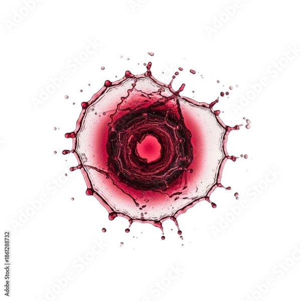 Obraz Red Wine Splash on Transparent Background