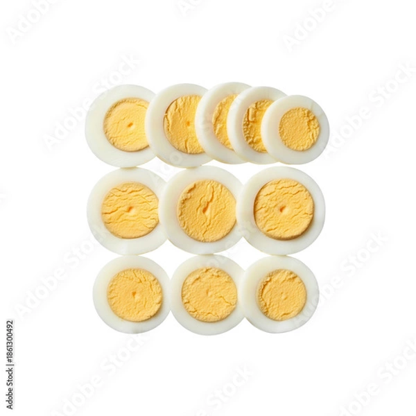 Obraz Sliced boiled eggs isolated on Transparent Background
