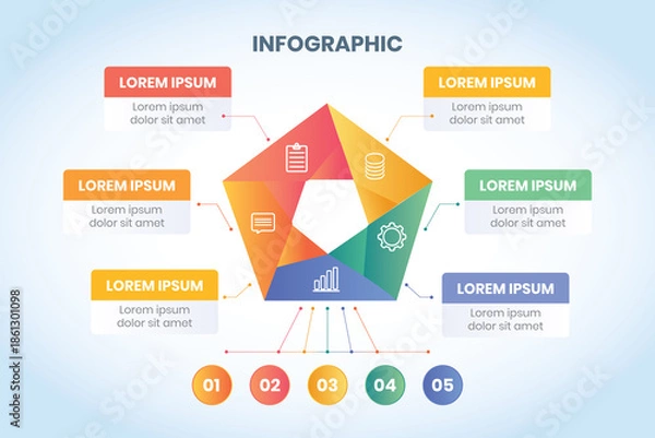 Obraz 5 Options Data Driven Smart Business & Marketing Analytics Infographic