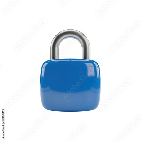 Obraz Blue Padlock with Silver Shackle