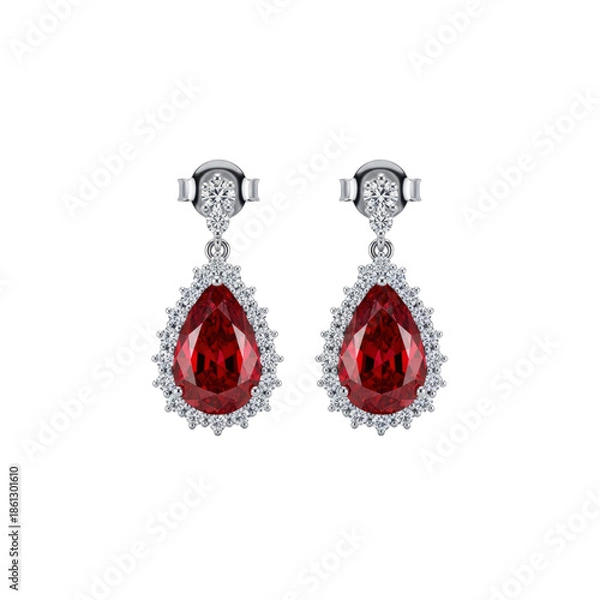 Obraz Ruby and Diamond Earrings
